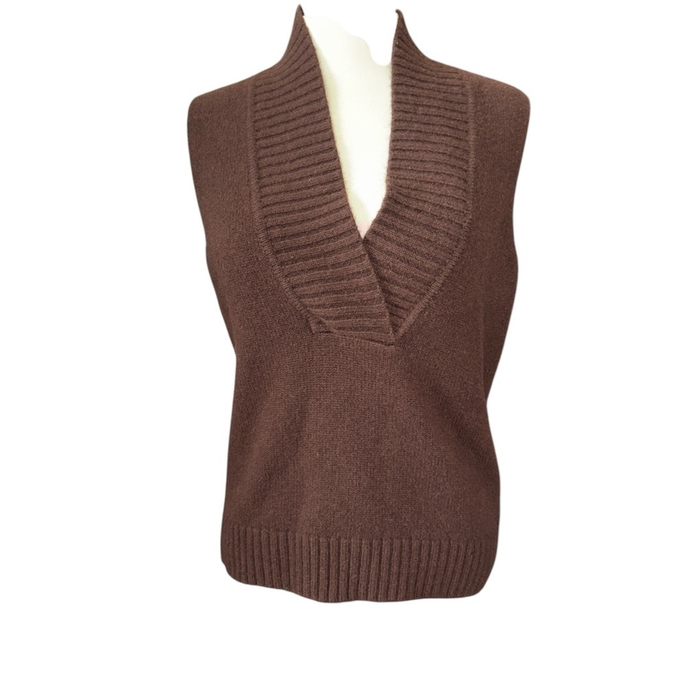 Lauren Jeans Company sweater sleeveless V-neckline wool/cashmere blend Sz Medium